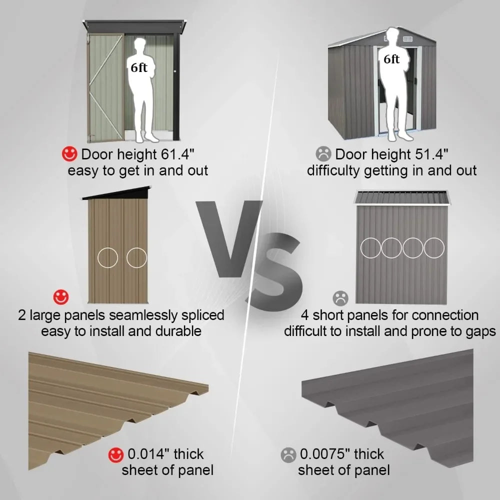 Metal Outdoor Storage Shed with Lockable Door,