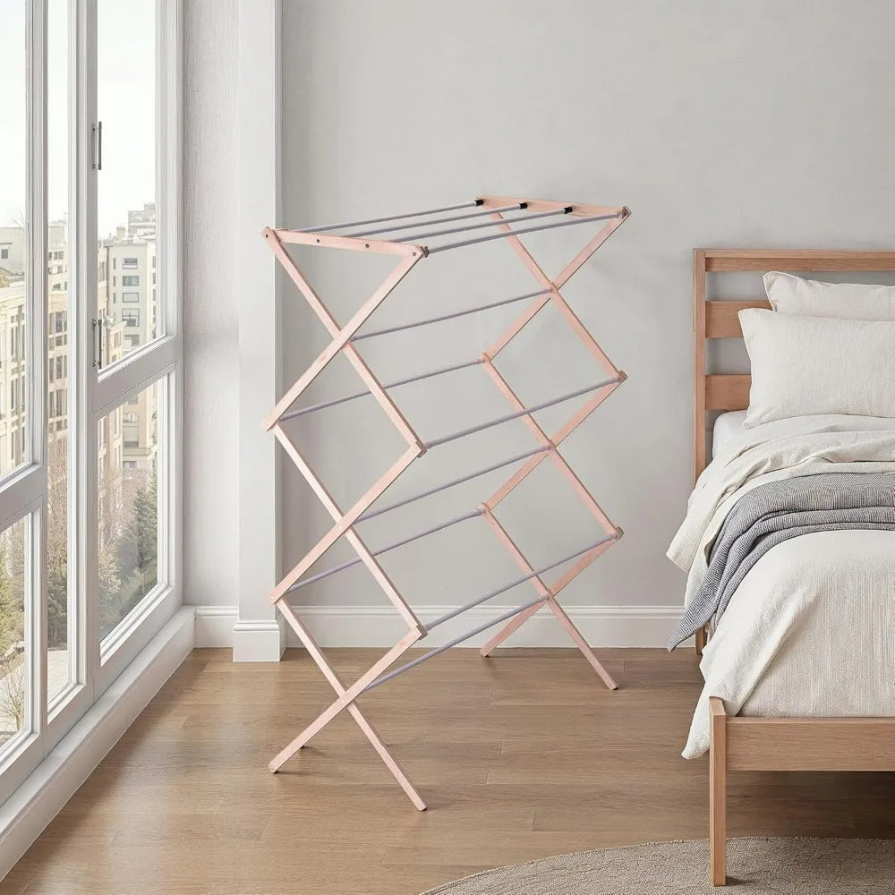 Wooden Clothes Drying Rack for Laundry