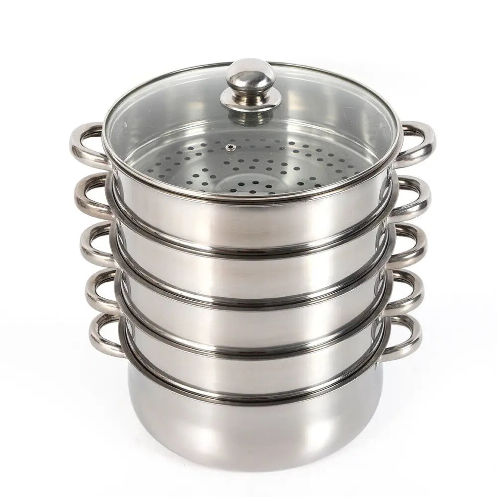 5 Layer Stainless Steel Steamer Set