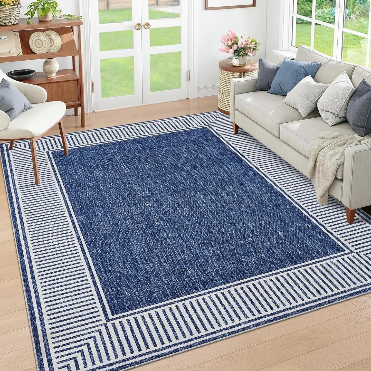 Modern Bordered Accent Rug