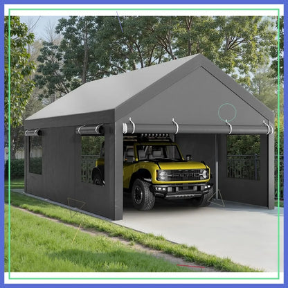 Carport Canopy with Roll-up Windows.