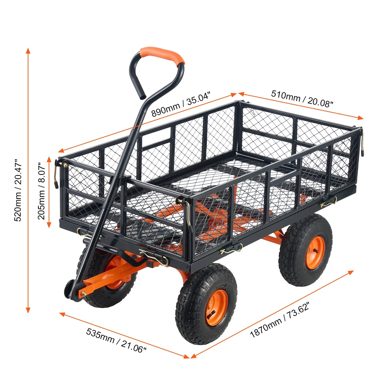 Metal Utility Wagon with 400/880lbs Capacity