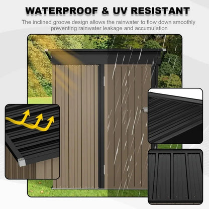 Metal Outdoor Storage Shed with Lockable Door,