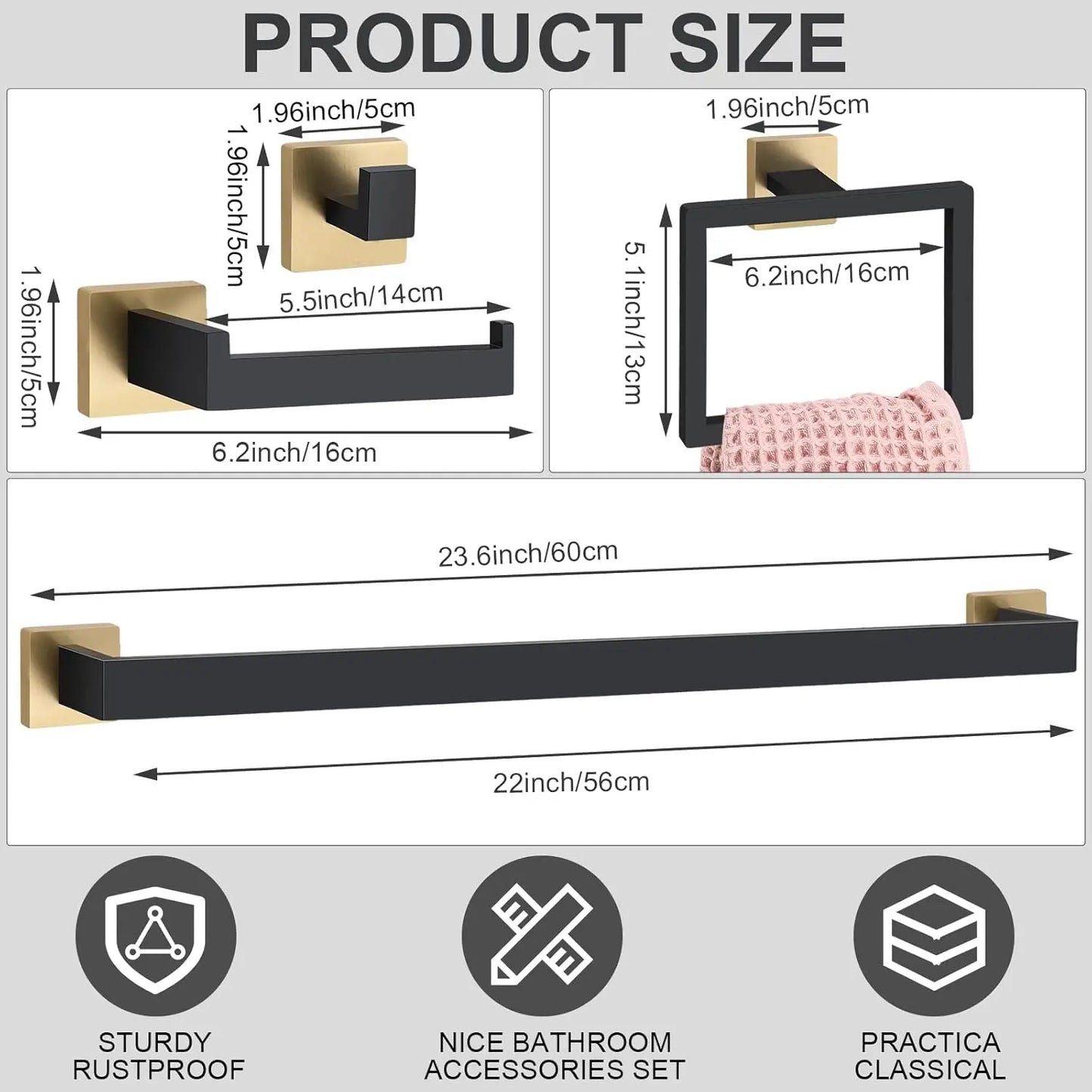 Stainless Steel Towel Bar Kit.