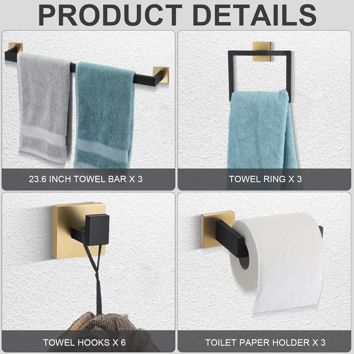 Stainless Steel Towel Bar Kit.