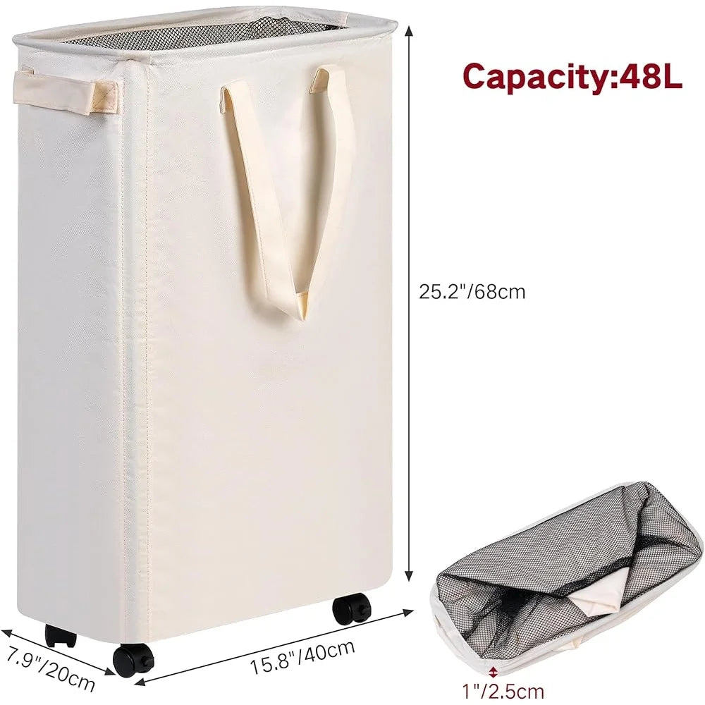 Skinny  Laundry Hamper with Wheels