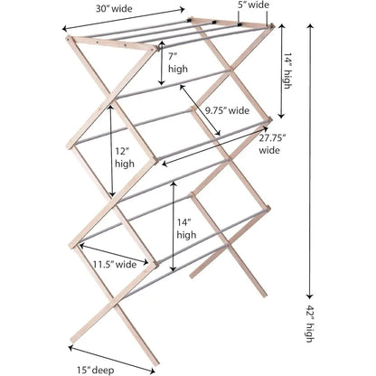 Wooden Clothes Drying Rack for Laundry