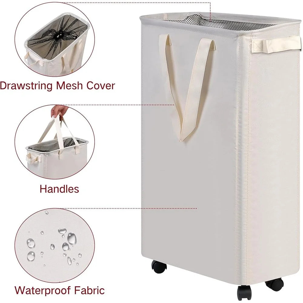 Skinny  Laundry Hamper with Wheels