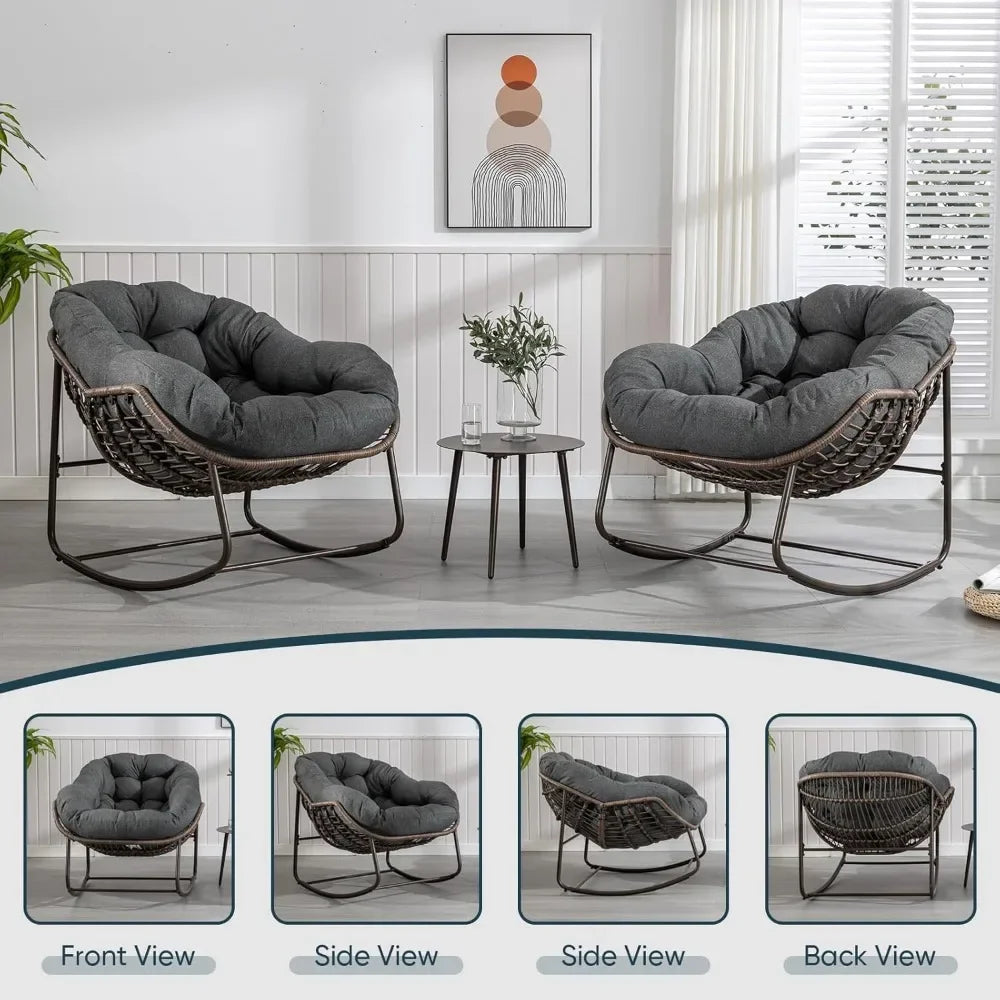 Rocking Chair with Plush Thick Cushion