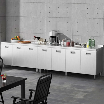 Stainless Steel Prep Table with Cabinet