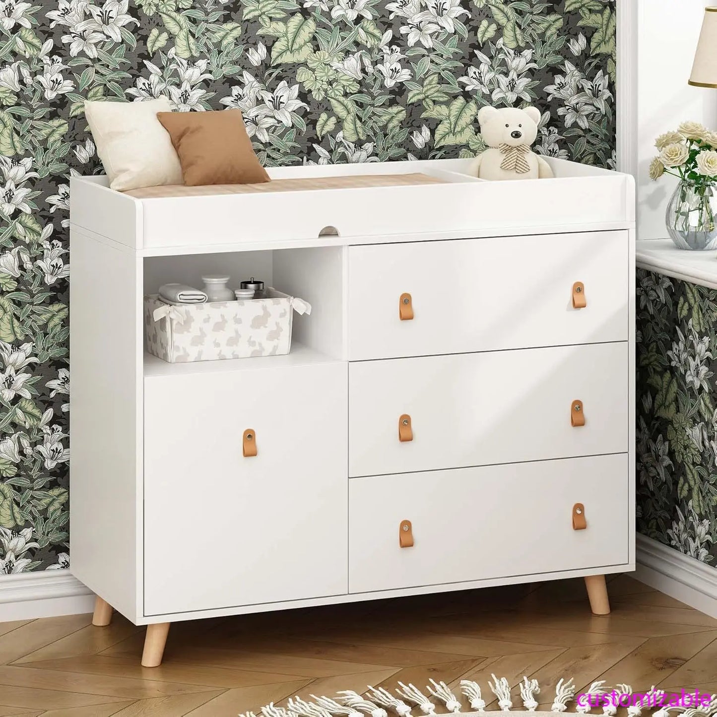 Dresser Changing Table with Drawers.