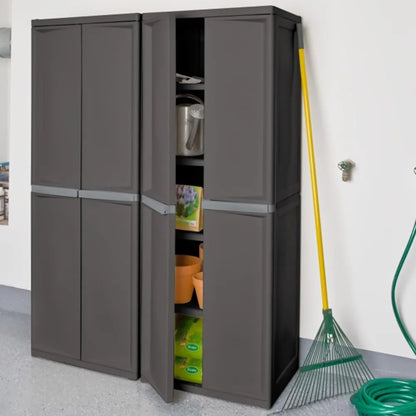 Gray 4 Shelf Cabinet,Lockable Utility Storage