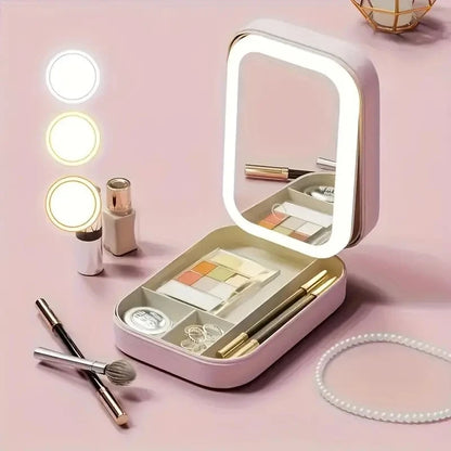 Makeup Mirror with USB Charging, Foldable