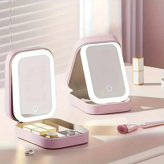 Makeup Mirror with USB Charging, Foldable