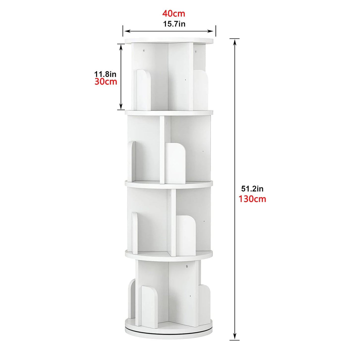 Wood Rotating Corner Book Shelf Organizer