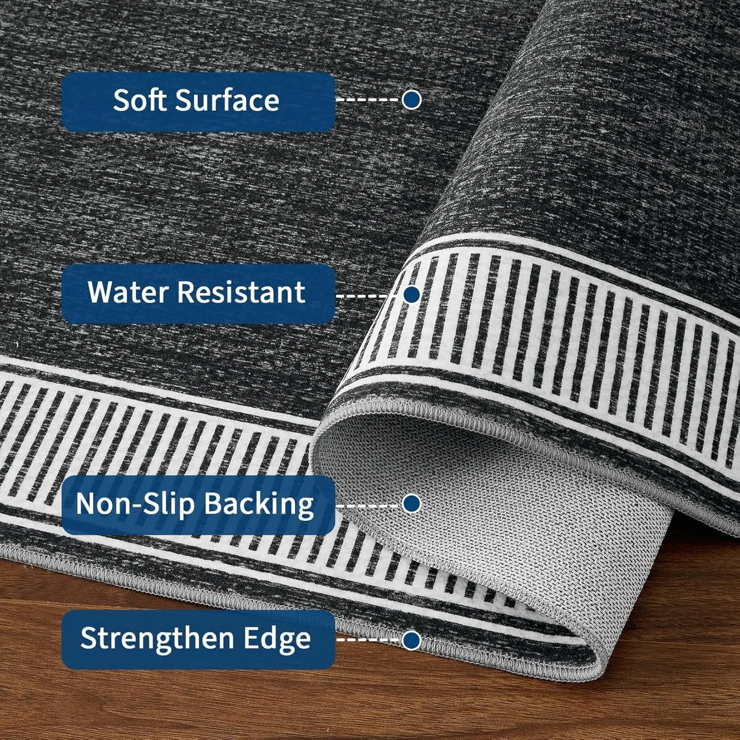 Modern Bordered Accent Rug