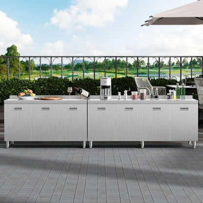 Stainless Steel Prep Table with Cabinet