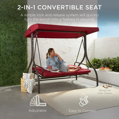 3-Seat Outdoor Canopy Swing Glider.