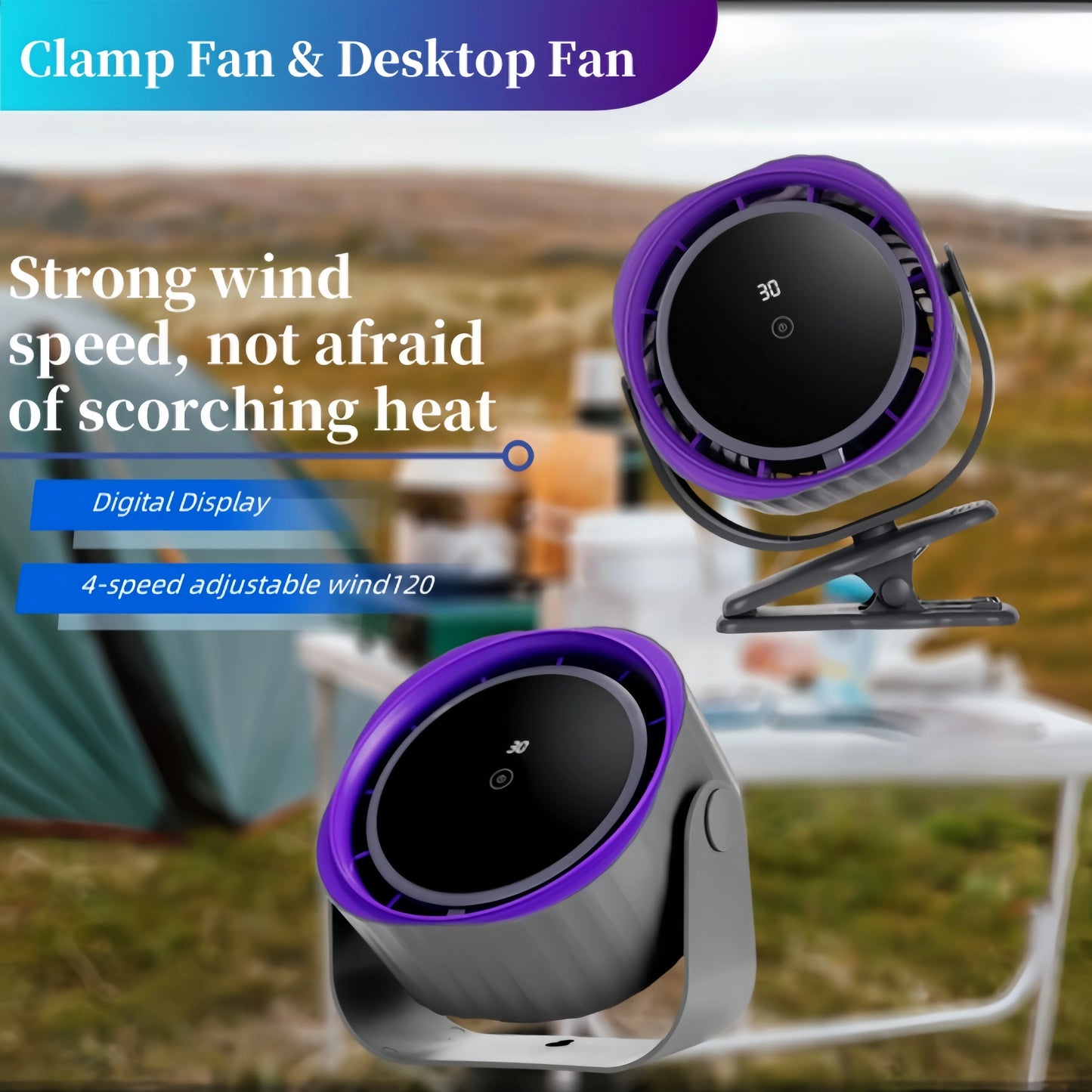 Portable Rechargeable Desktop Fan.