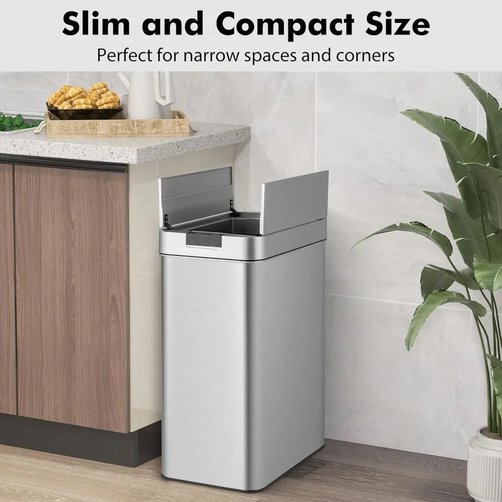 Slim 13.2 Gallon Motion Sensor Garbage Bin