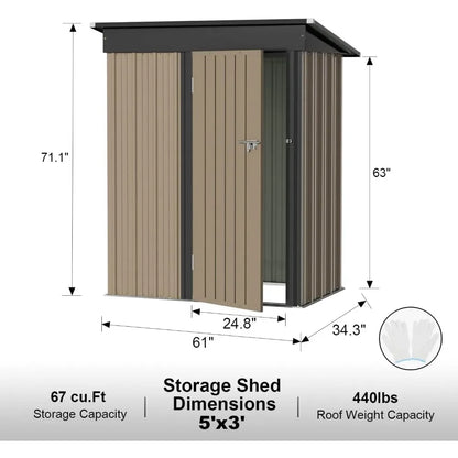 Metal Outdoor Storage Shed with Lockable Door,