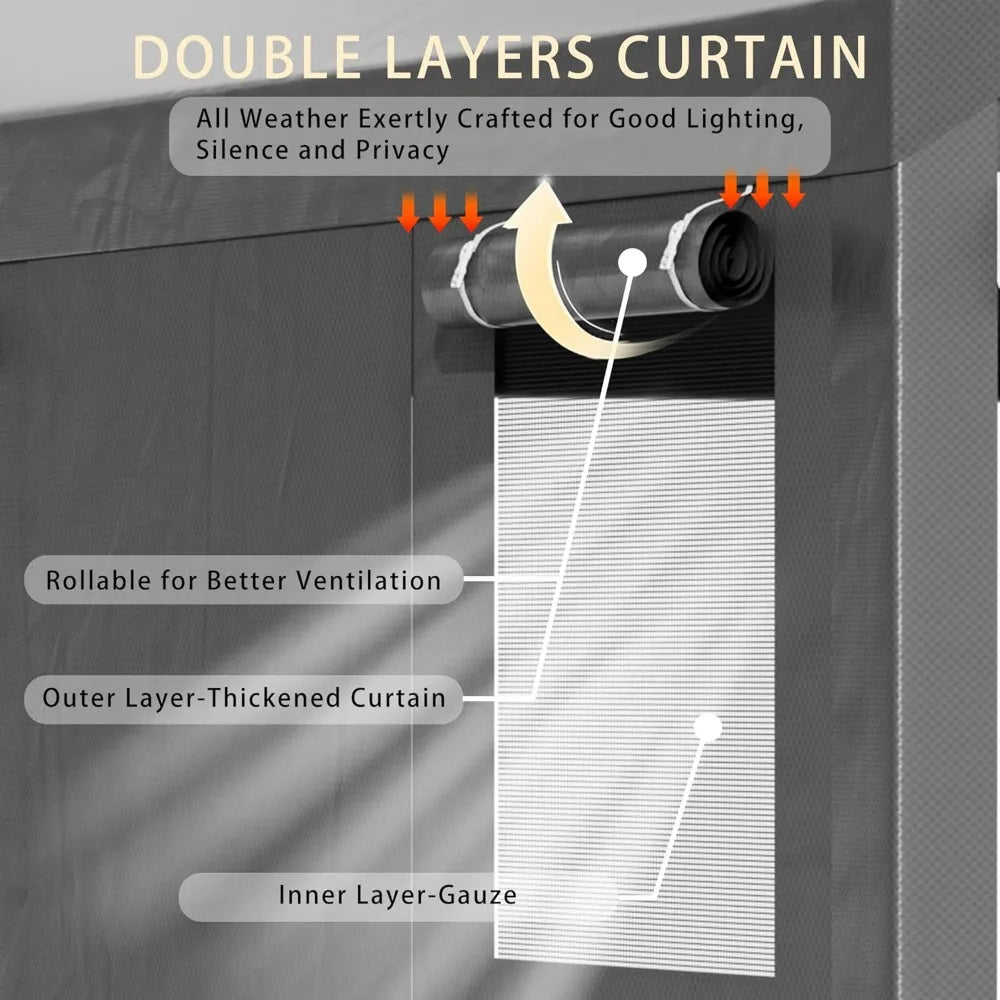 Carport Canopy with Roll-up Windows.