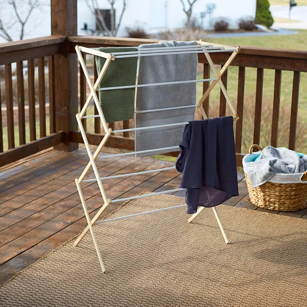 Wooden Clothes Drying Rack for Laundry