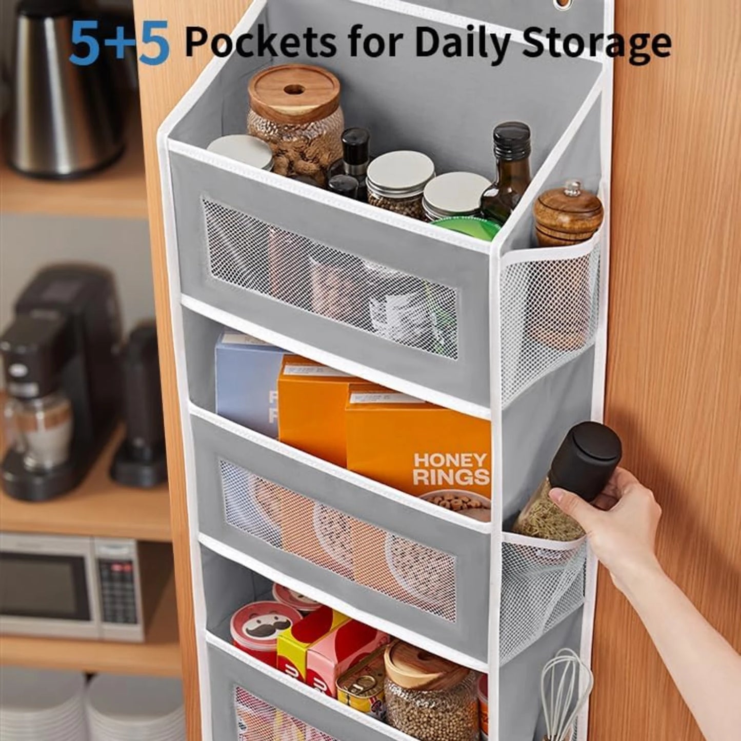 Over The Door Organizer with 5 Shelves & 5 Pockets