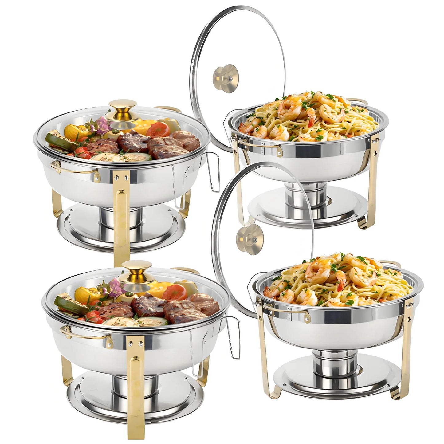 2/4 Pack Chafing Dish Buffet Stainless Steel