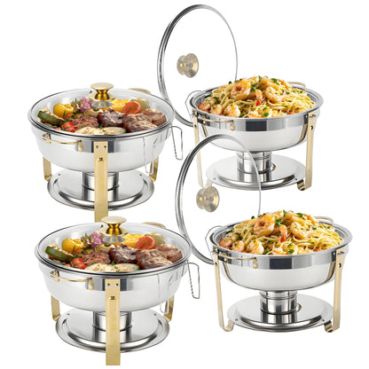 2/4 Pack Chafing Dish Buffet Stainless Steel