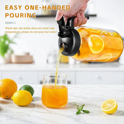 Glass Mason Jar with Lid and Handle.