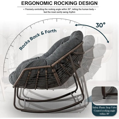 Rocking Chair with Plush Thick Cushion