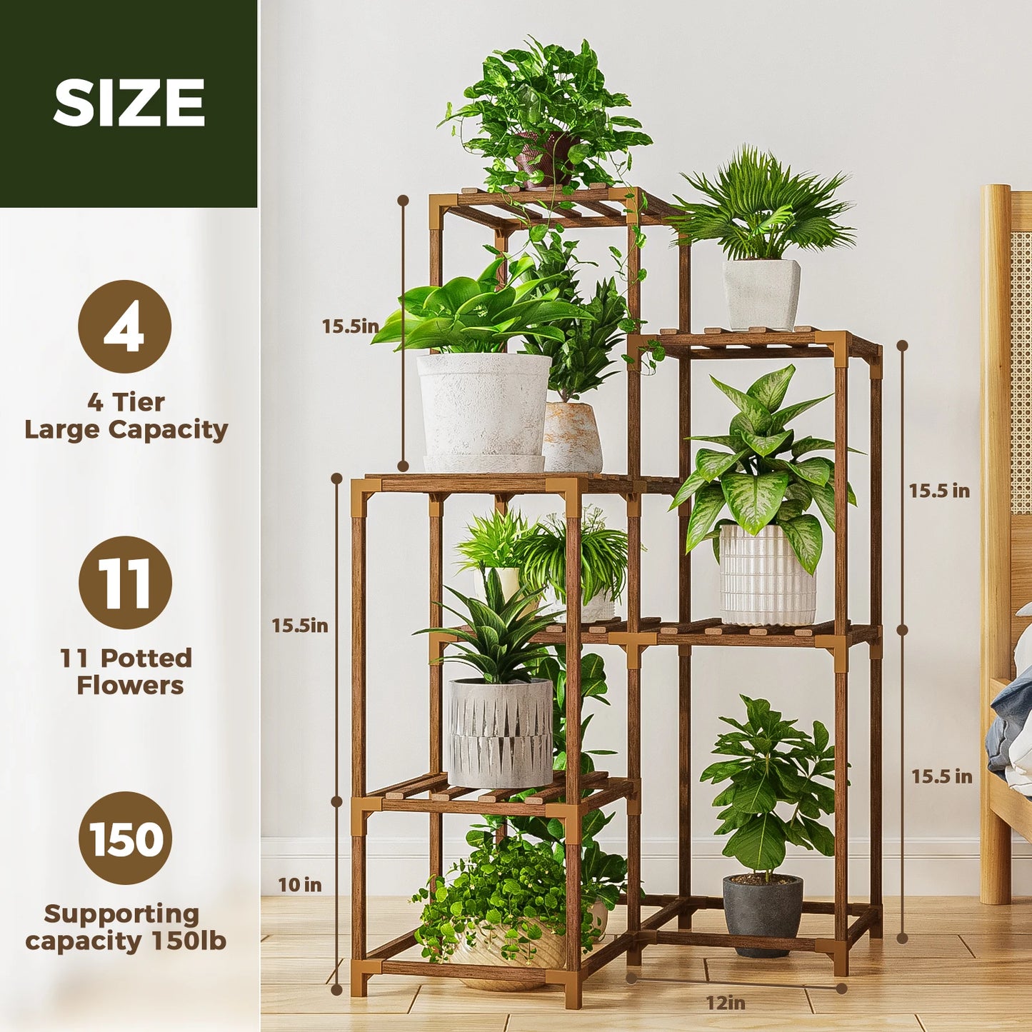 Corner Plant Stand 7 Pots