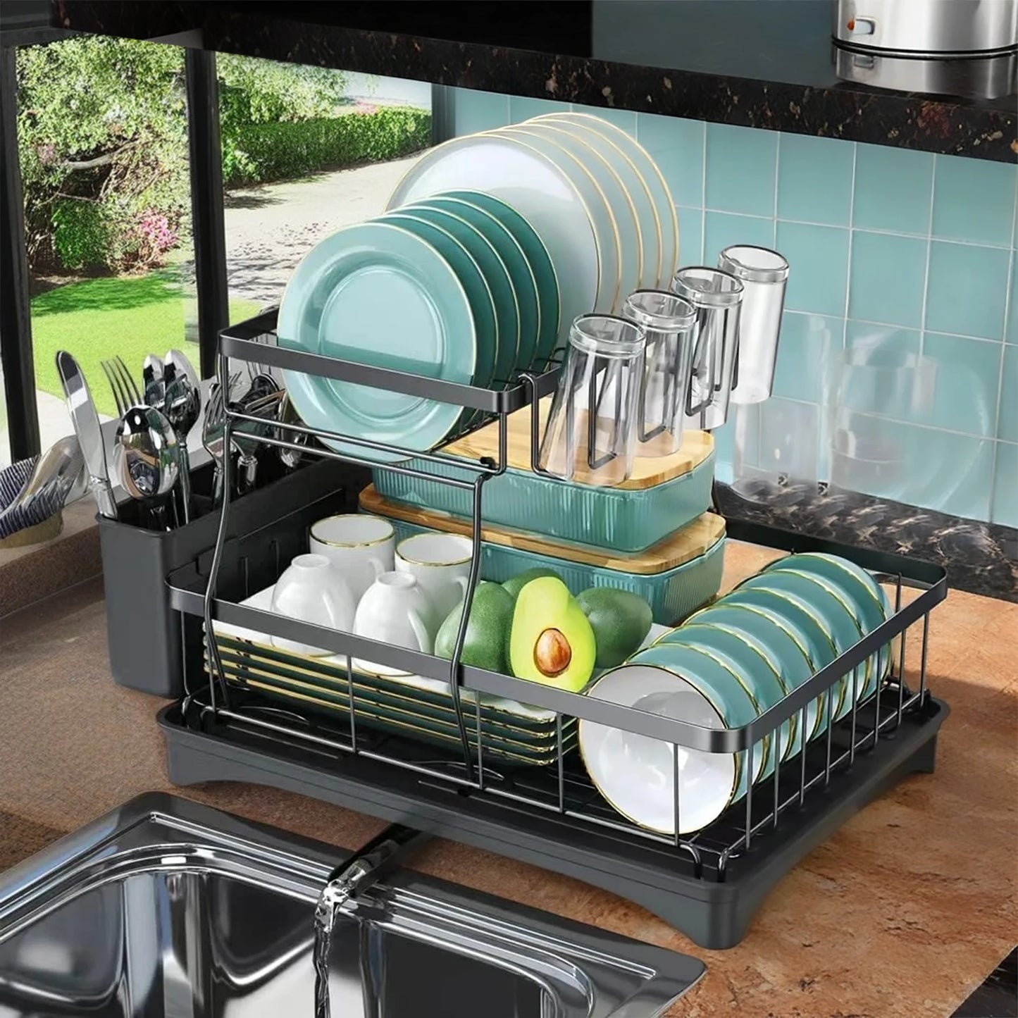 Dish drying rack  2-tier