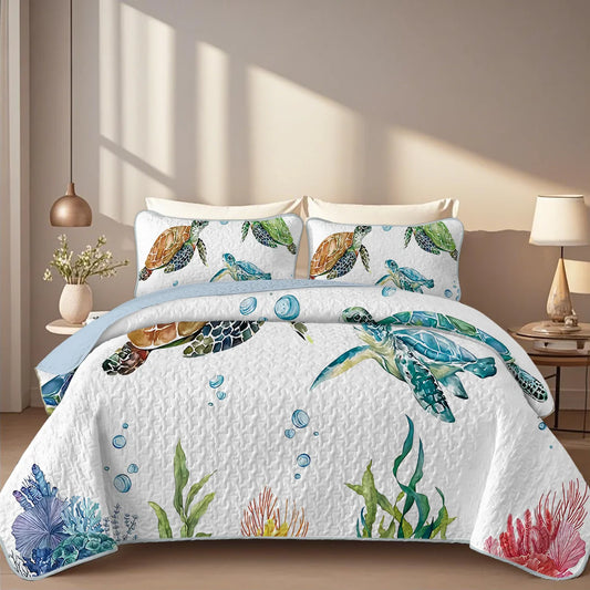 Floral Printed Quilt Set,