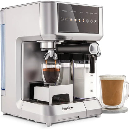 Espresso & Cappuccino Maker w/Milk Frother