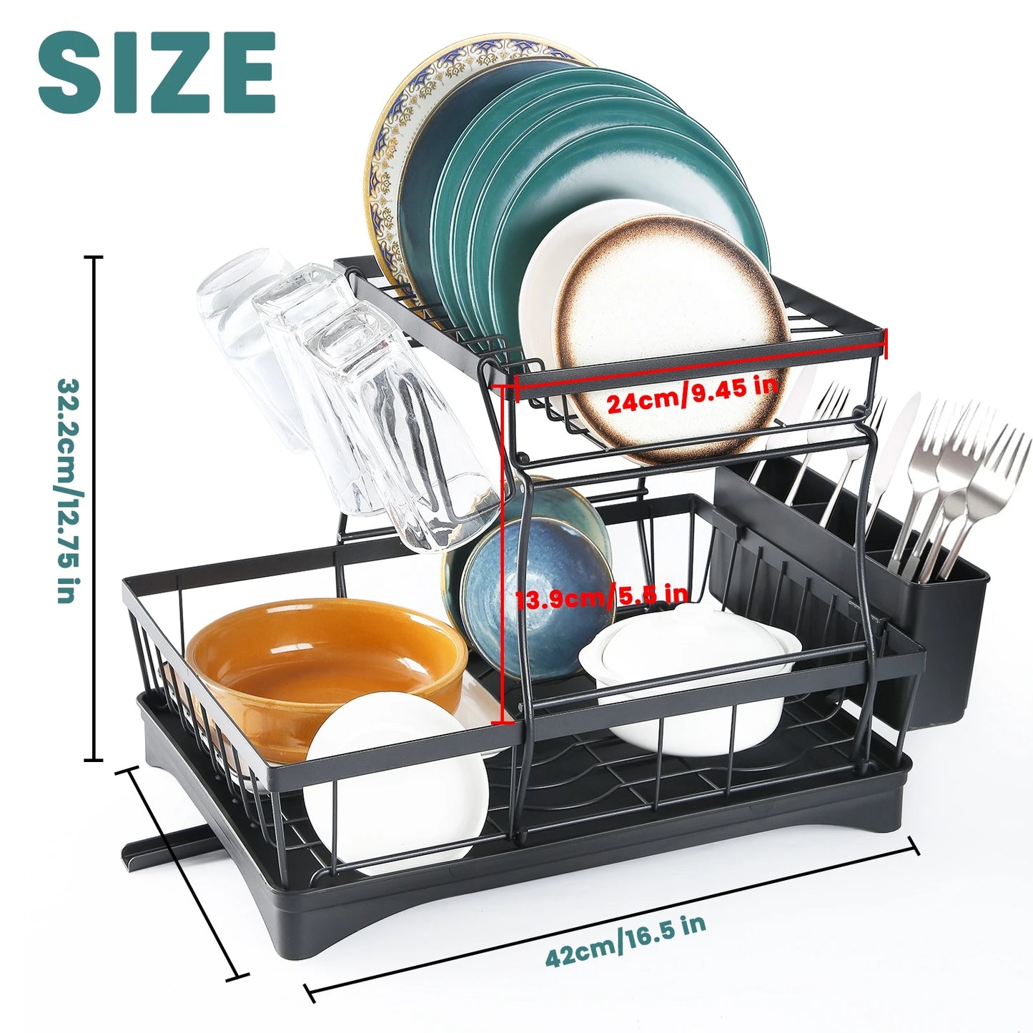 Dish drying rack  2-tier