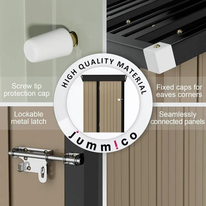 Metal Outdoor Storage Shed with Lockable Door,