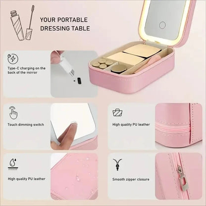 Makeup Mirror with USB Charging, Foldable