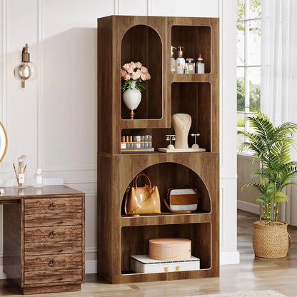 Tall Bookshelf, with Irregular Storage Shelves.