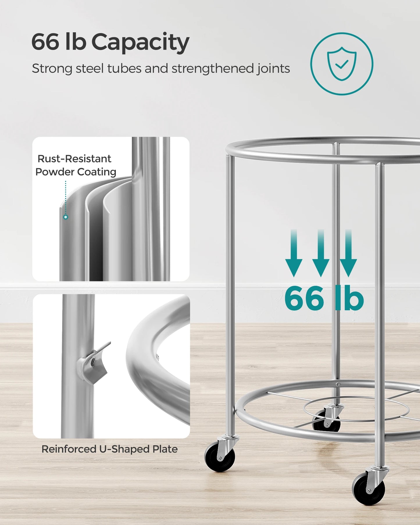 Rolling Laundry Hamper, 45 Gal.
