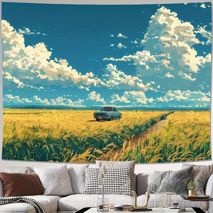 Landscape Wall Hanging Car in Field