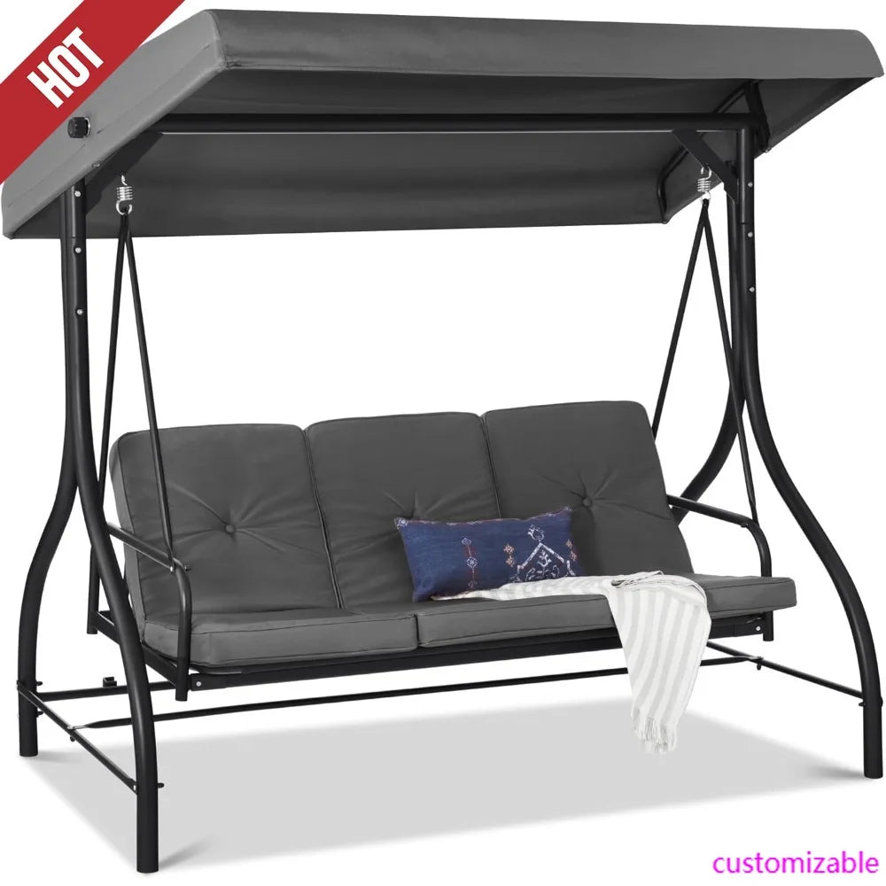 3-Seat Outdoor Canopy Swing Glider.