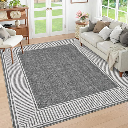 Modern Bordered Accent Rug
