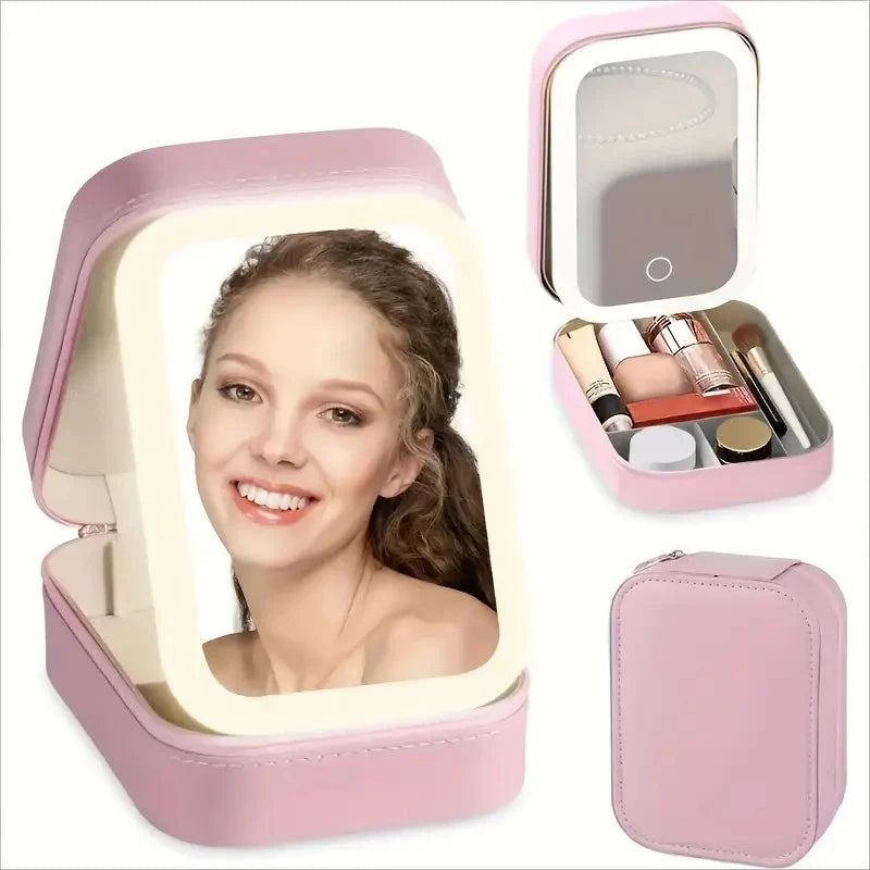Makeup Mirror with USB Charging, Foldable