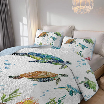 Floral Printed Quilt Set,
