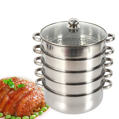 5 Layer Stainless Steel  Steamer Set