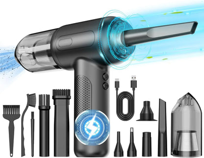 Mini High-Power Suction, with Crevice Tool.