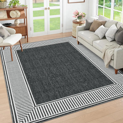 Modern Bordered Accent Rug