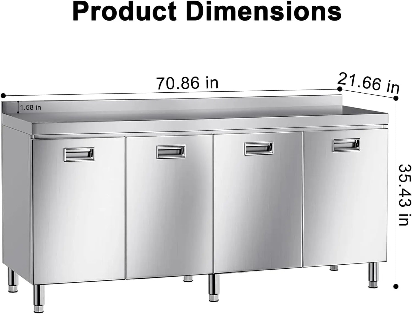 Stainless Steel Prep Table with Cabinet